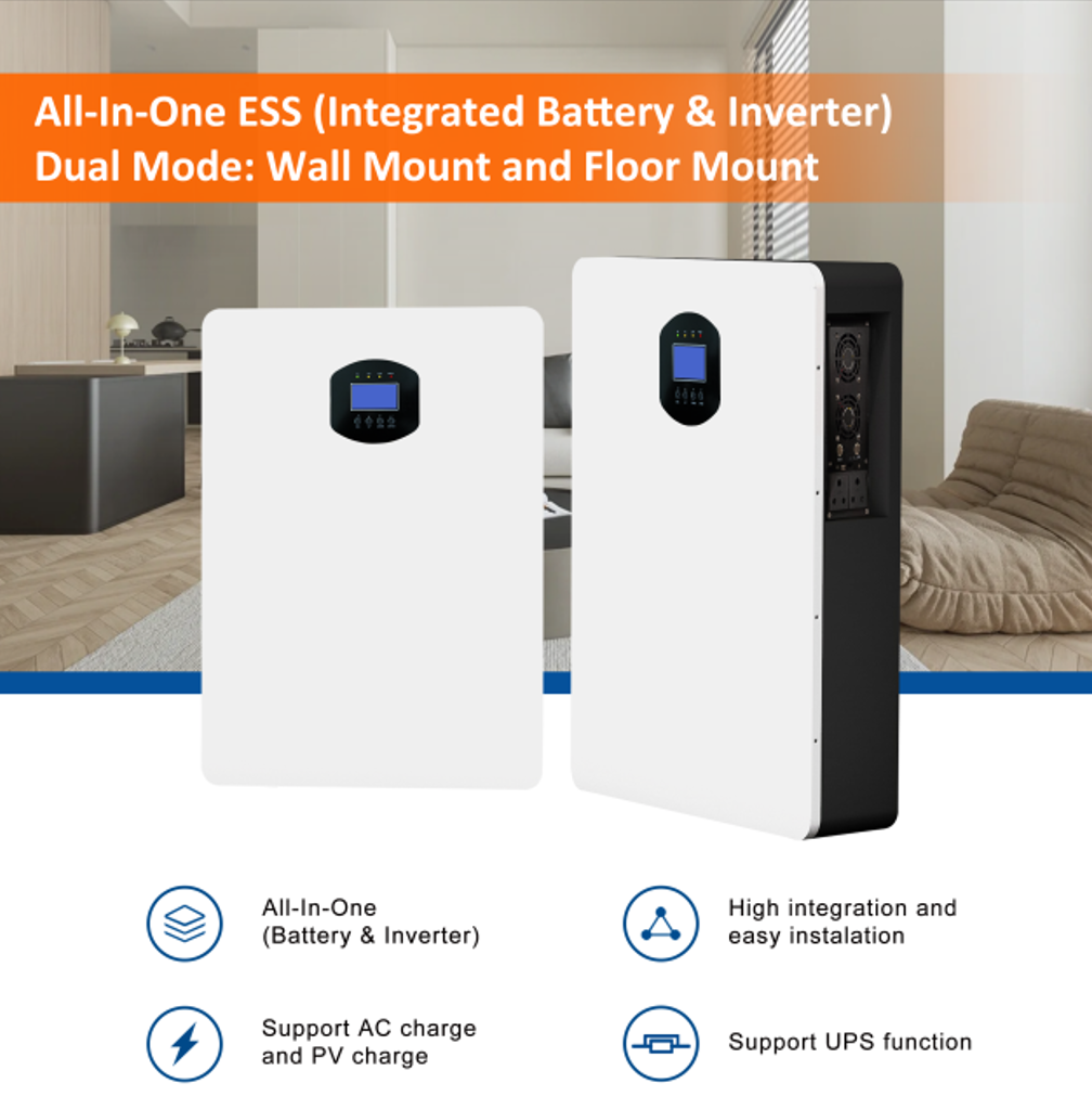 باتری لیتیومی و سانورتر  KDN Solar All in One - 5kw نوع دیواری